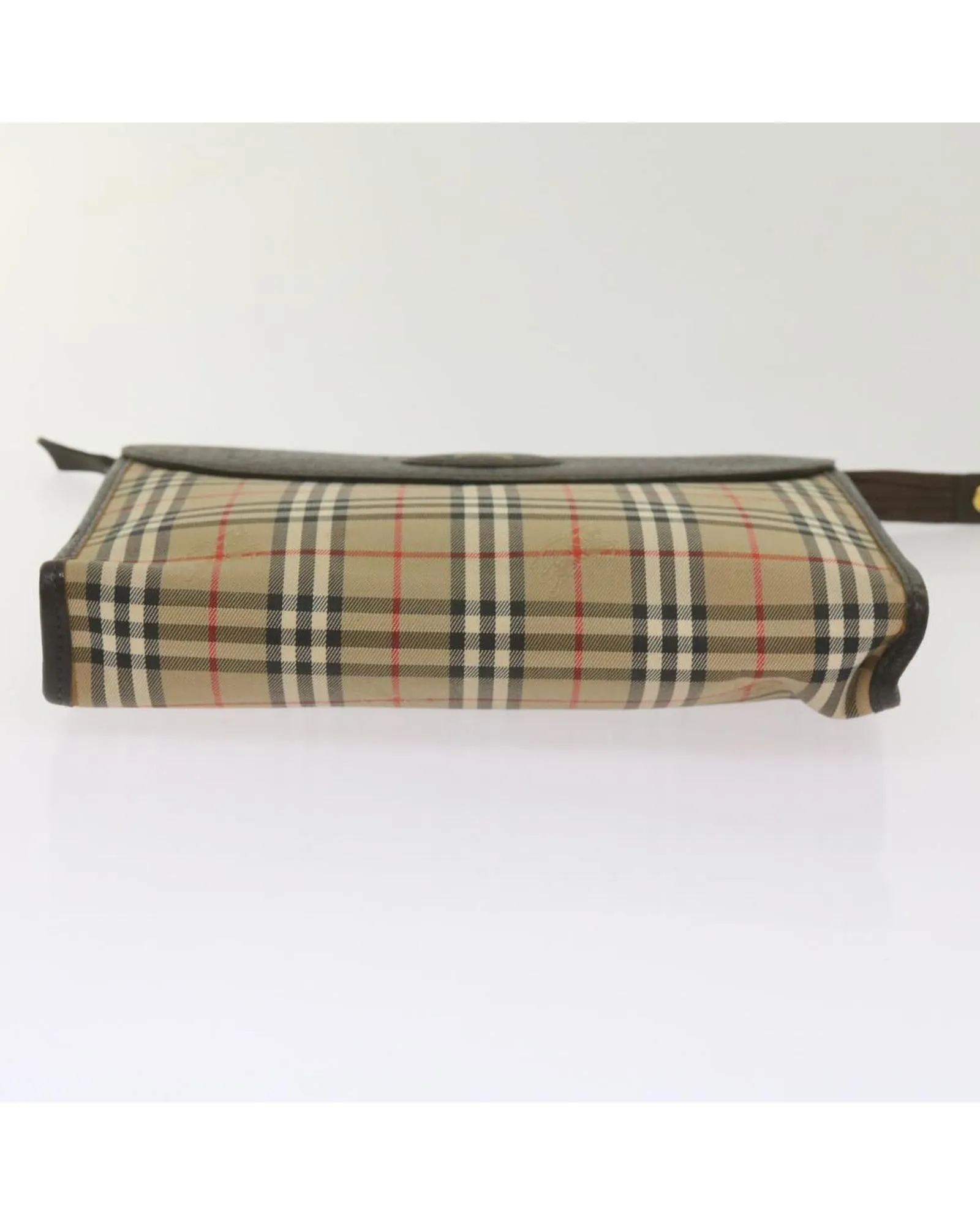 Canvas Nova Check Clutch Bag in Black and Beige