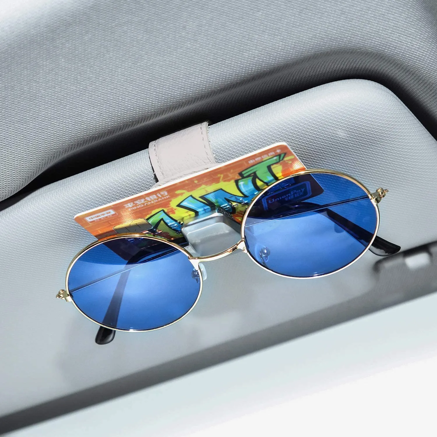 Car Visor Leather Sunglasses Holder Clip