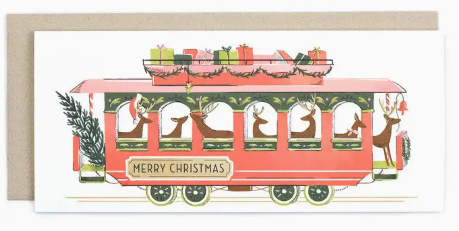 Christmas Trolley Card