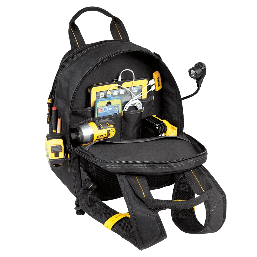 CLC DeWALT DGCL33 33-Pocket Lighted USB Charging Tool Backpack