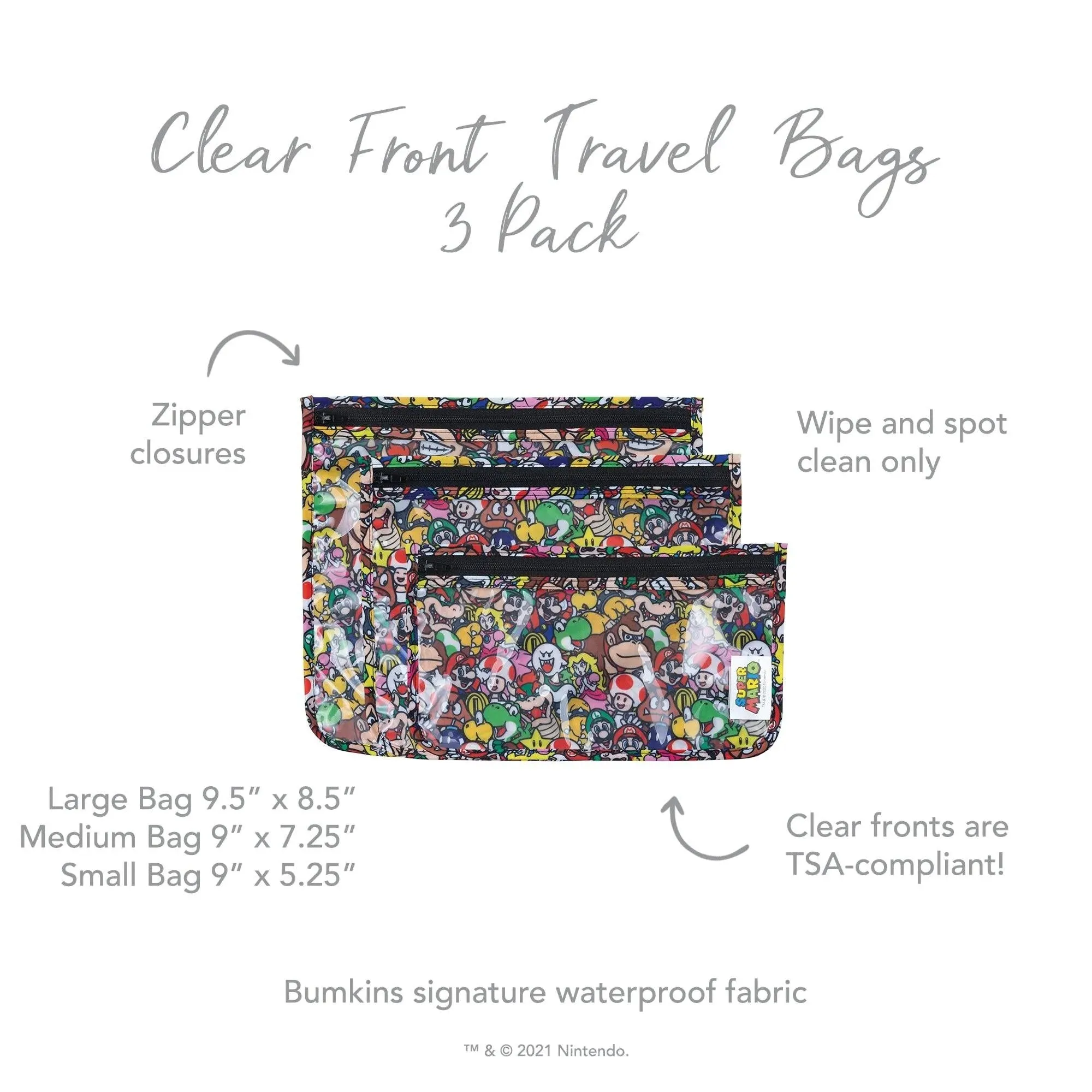 Clear Travel Bag 3-Pack: Super Mario™ Mashup