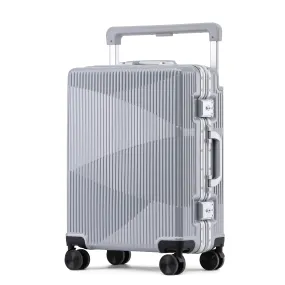 Clownfish Aeroglide Series Trolley Bags for Travel | Suitcase for Travel | Cabin Trolley Bags Luggage Bags | Polycarbonate | 41 litres | Metallic Silver