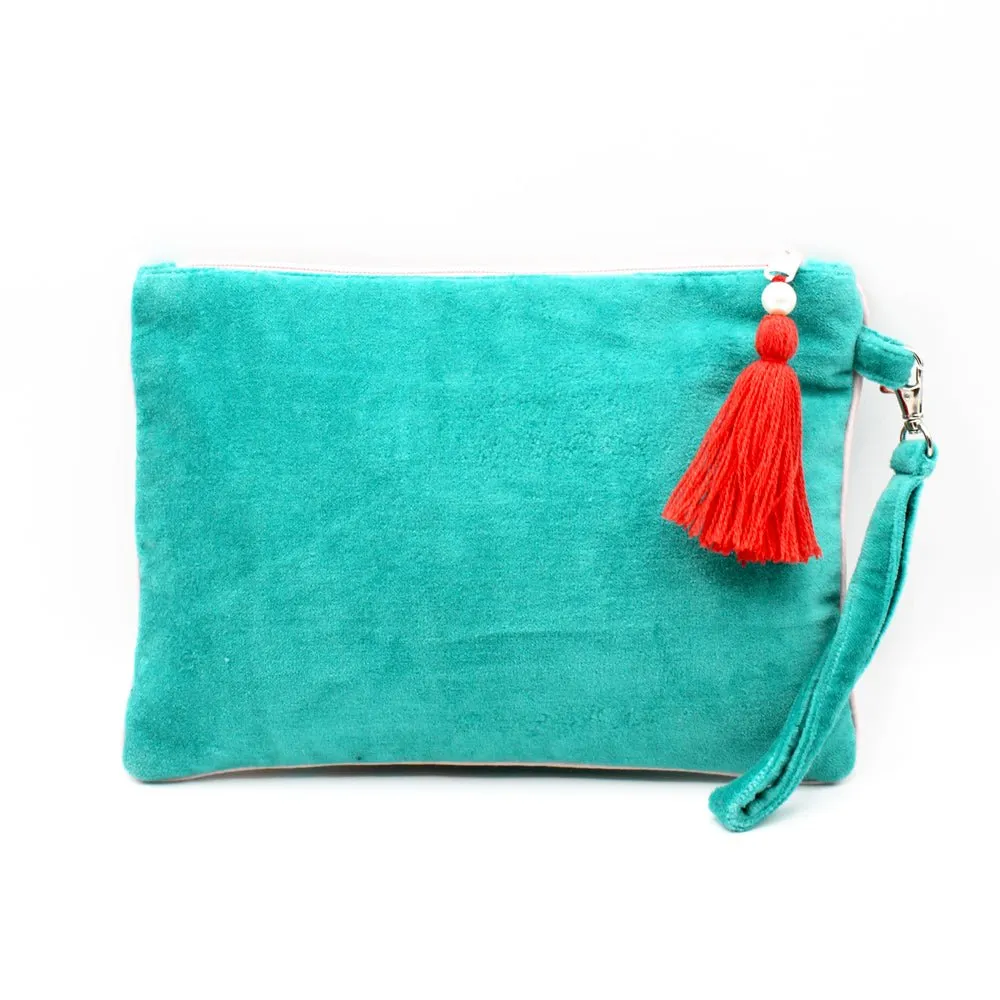 Coral Seahorse Clutch Bag