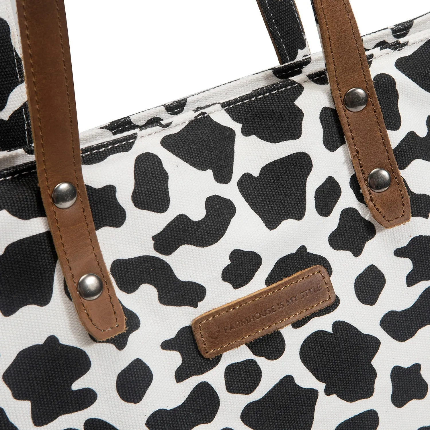 Cowhide Farmhouse Tote Bag