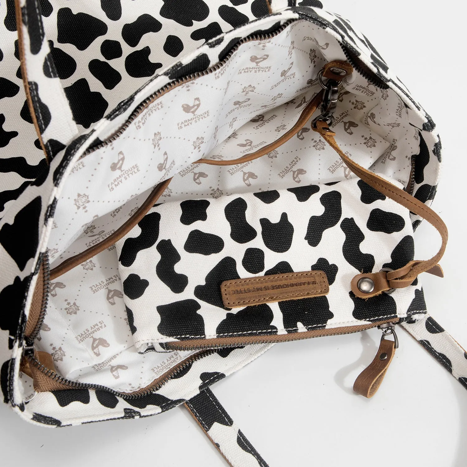 Cowhide Farmhouse Tote Bag