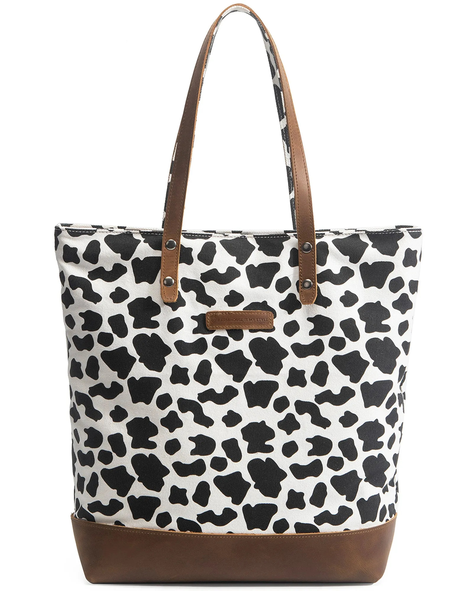 Cowhide Farmhouse Tote Bag