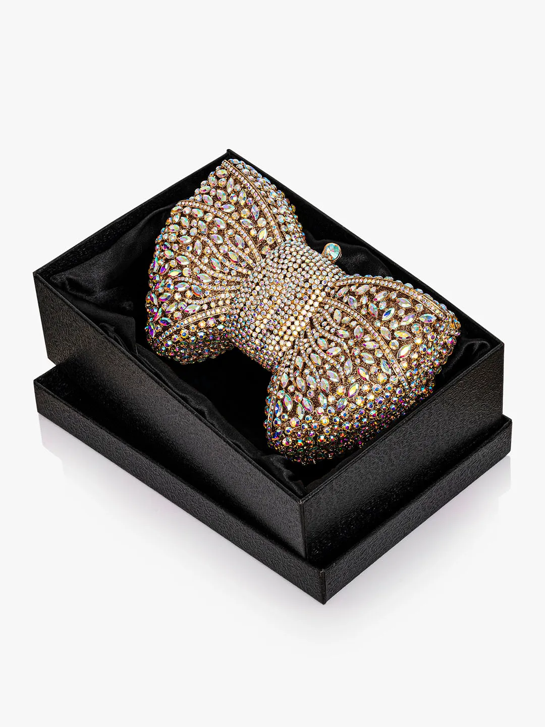 Crystal Studded Diana Bow Clutch