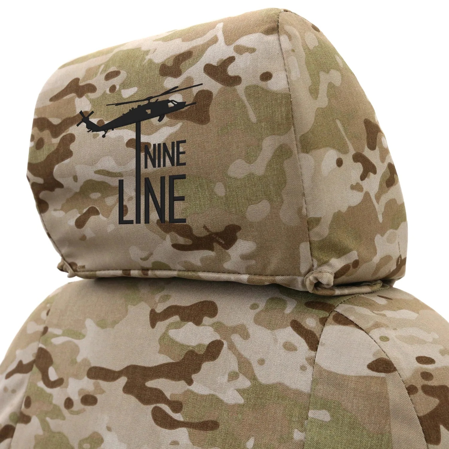 Custom Ballistic Camouflage Seat Covers With Nine Line Logo