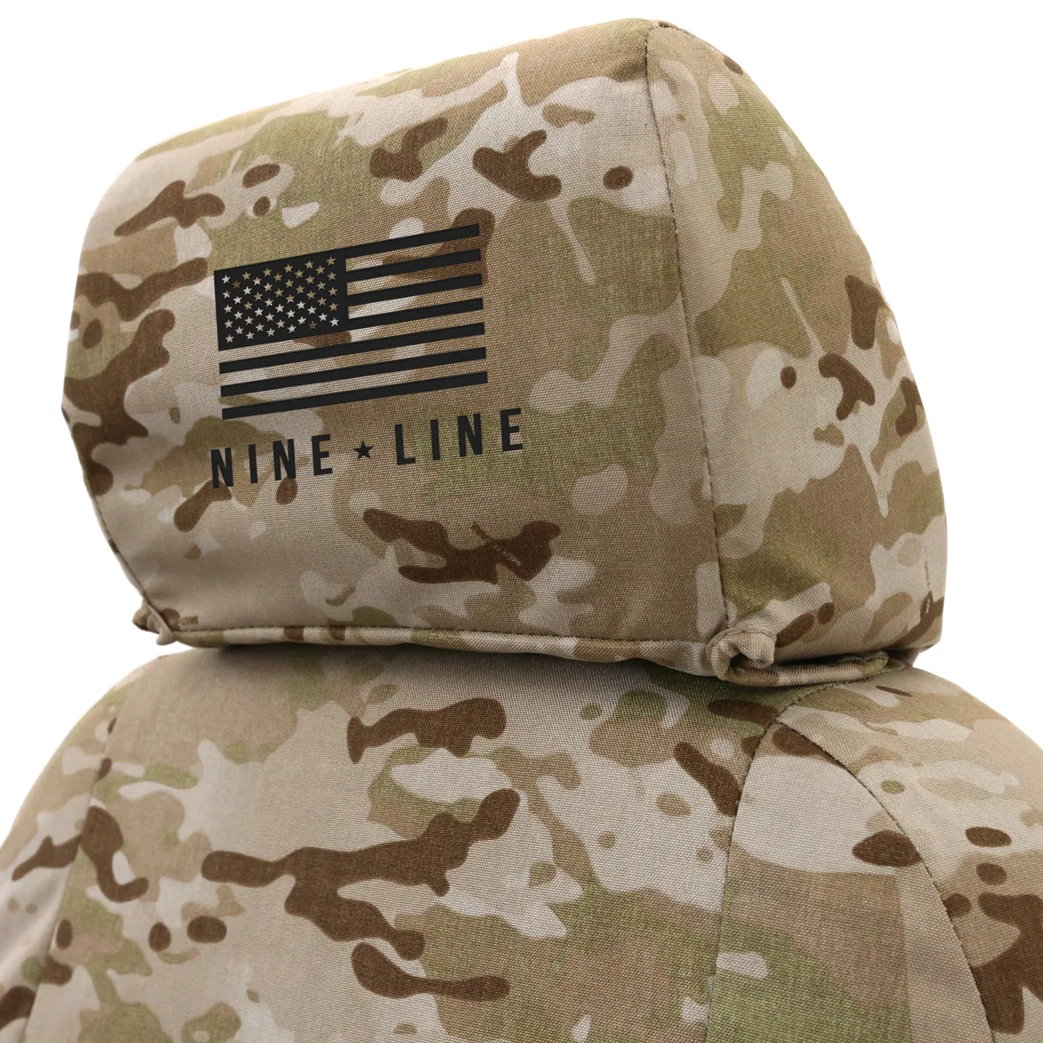 Custom Ballistic Camouflage Seat Covers With Nine Line Logo