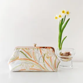 Daffodils / narcissisus Kimono Clutch | Upcycled from vintage Japanese Obi