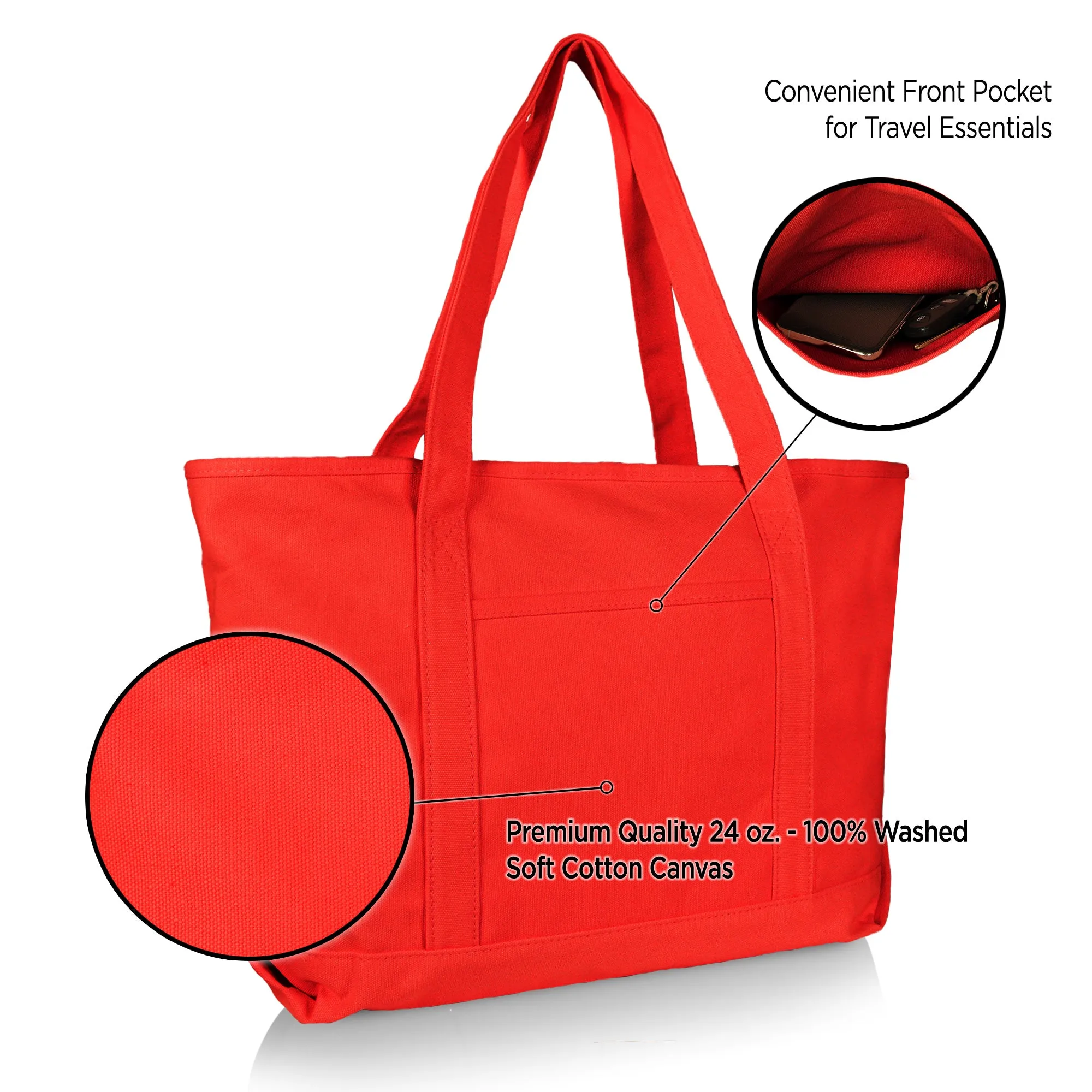 Dalix 23" Deluxe Soft Canvas Tote Bag