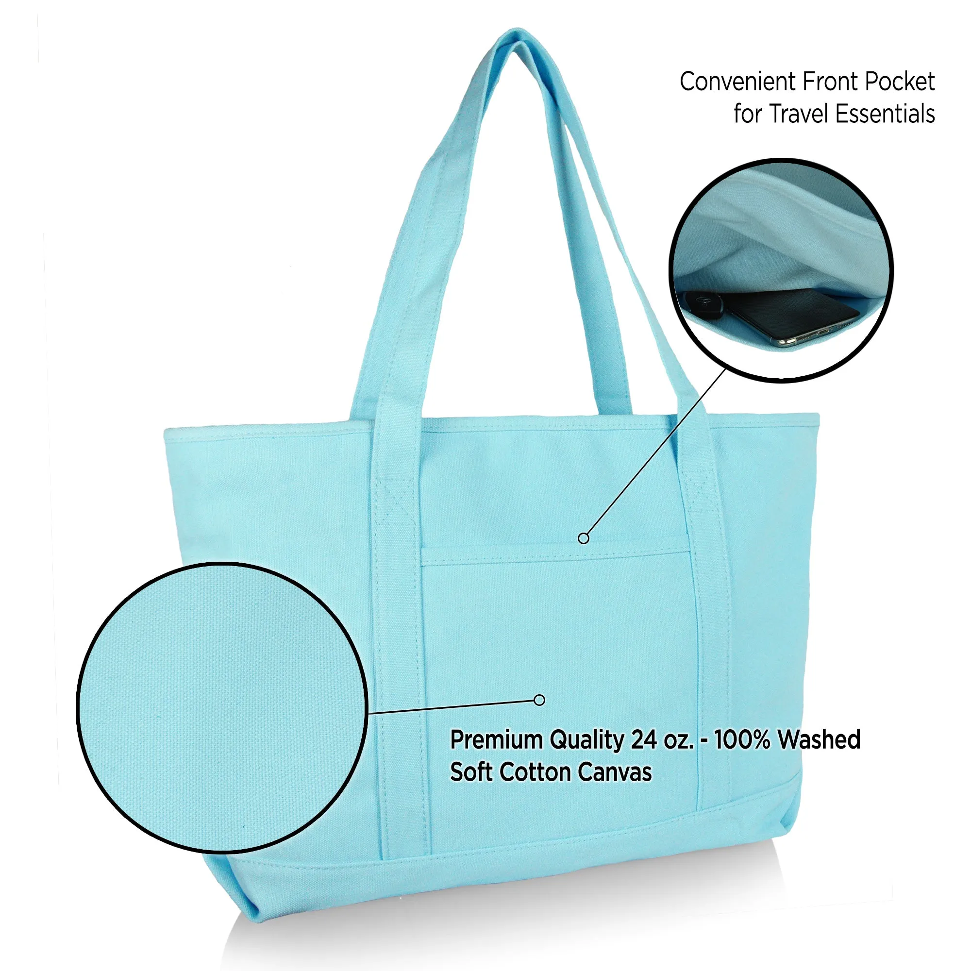 Dalix 23" Deluxe Soft Canvas Tote Bag