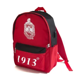 Delta Sigma Theta USB Port Backpack Red/Black