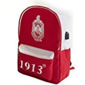 Delta Sigma Theta USB Port Backpack Red/White