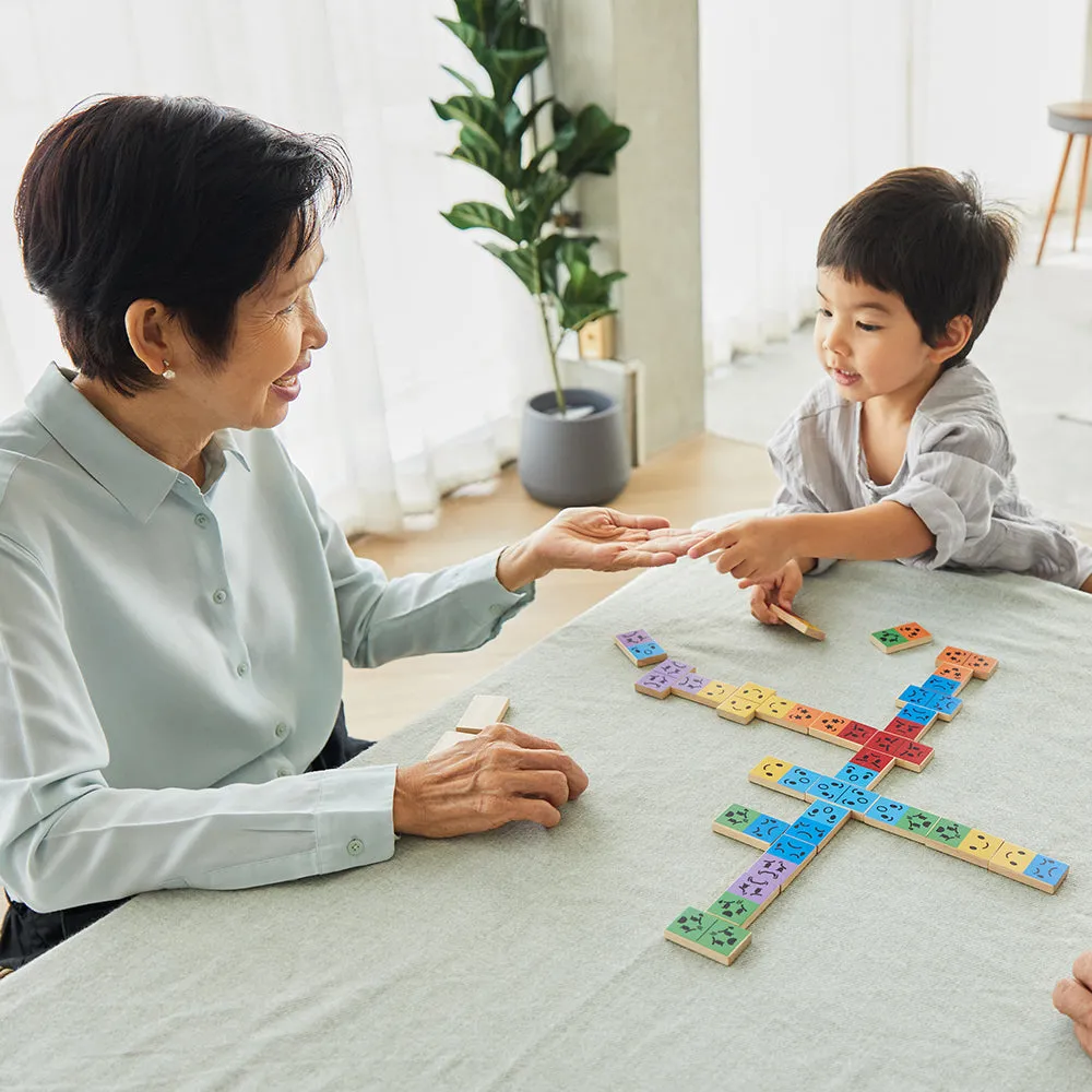 Eco-Friendly Wooden Emotion Dominoes