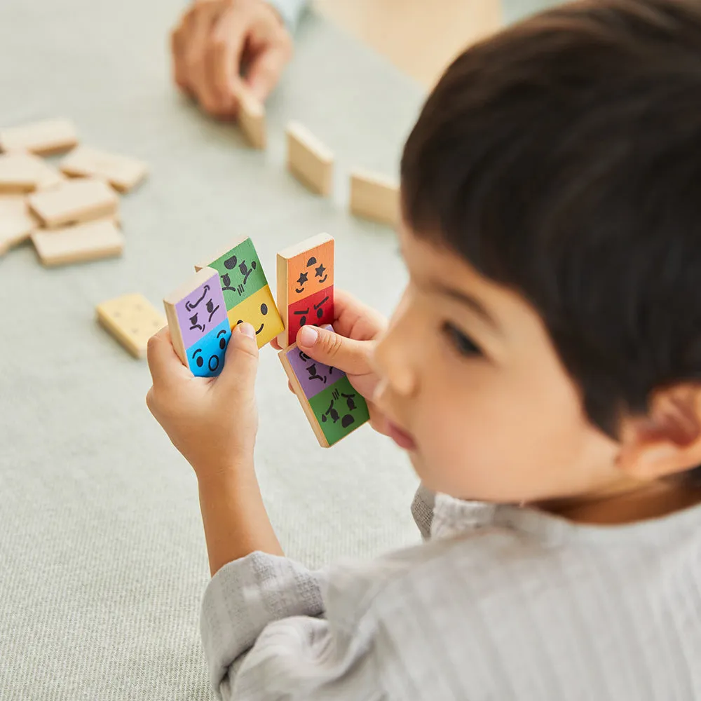 Eco-Friendly Wooden Emotion Dominoes