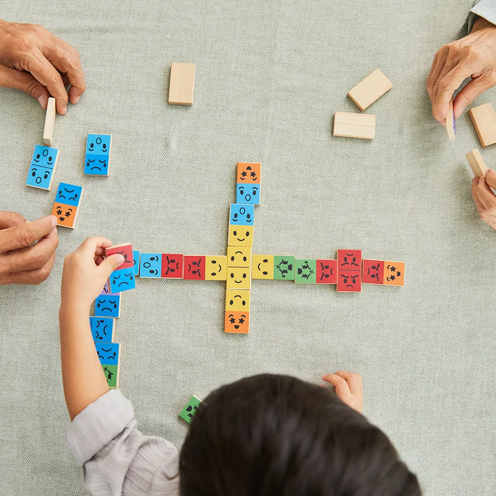 Eco-Friendly Wooden Emotion Dominoes