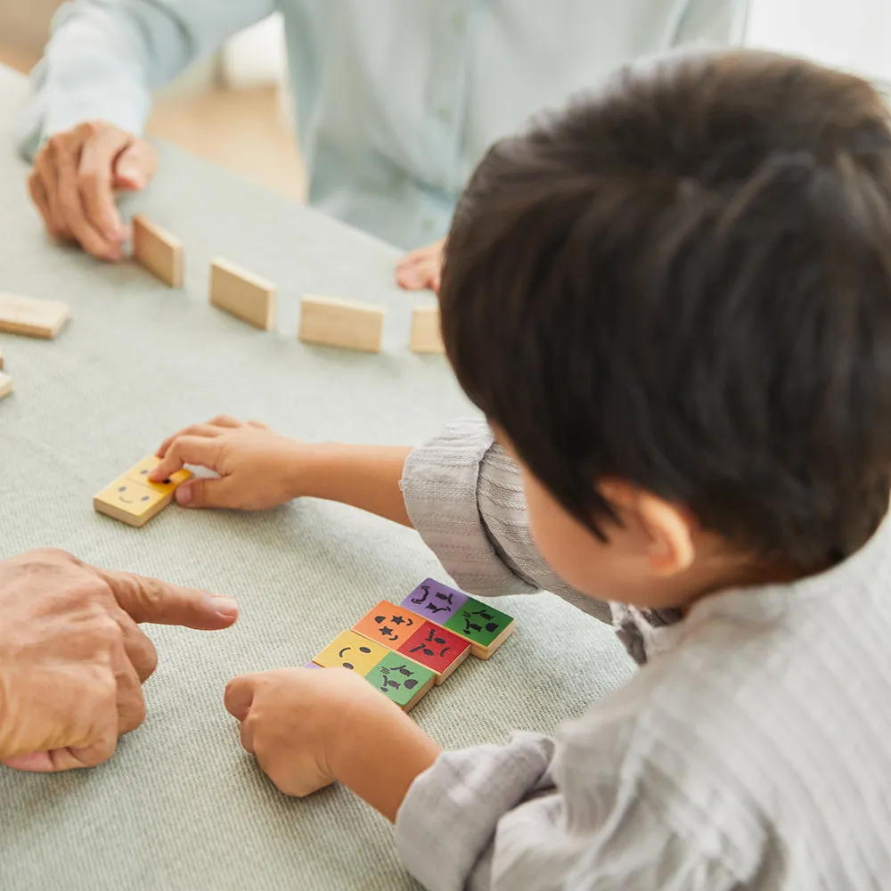 Eco-Friendly Wooden Emotion Dominoes