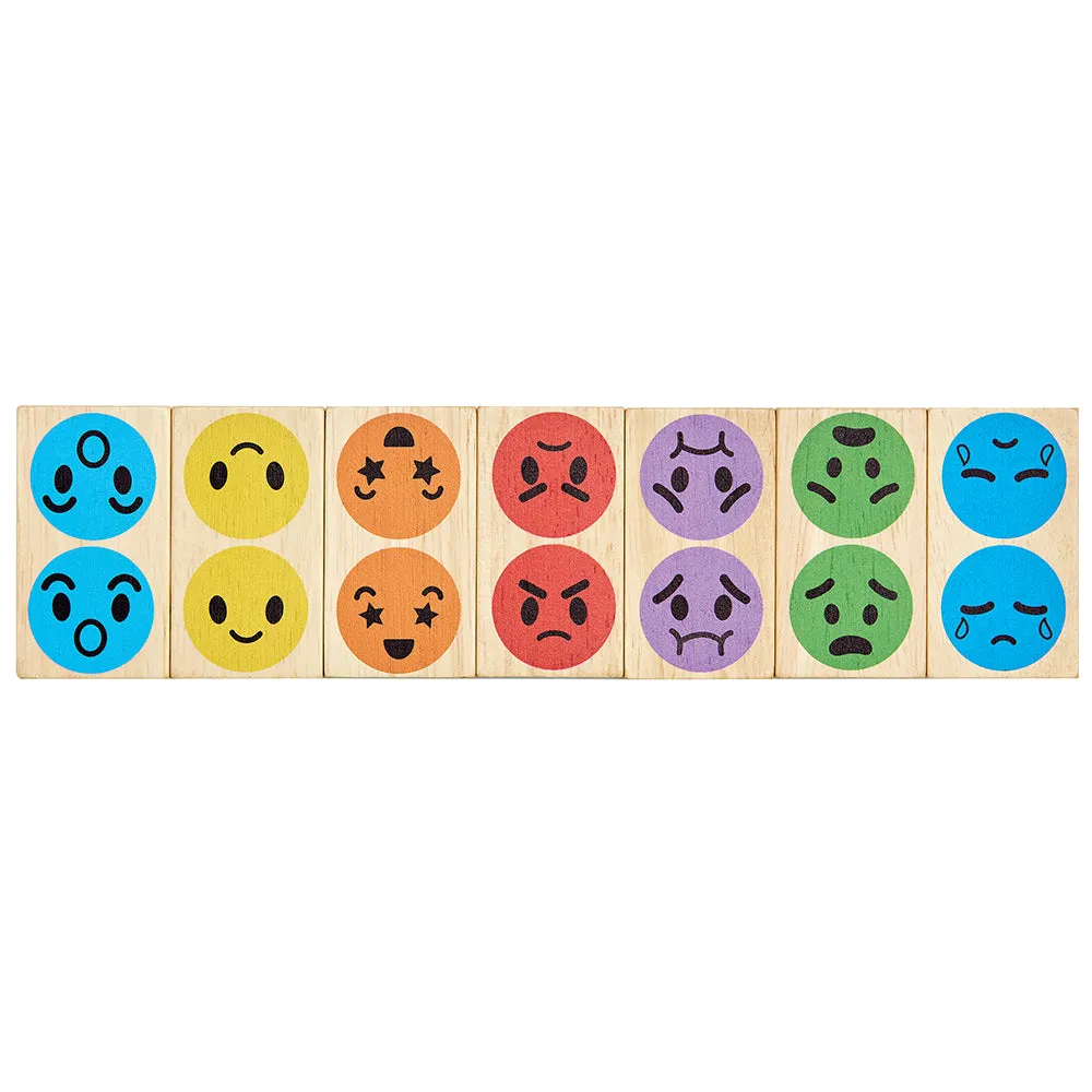 Eco-Friendly Wooden Emotion Dominoes