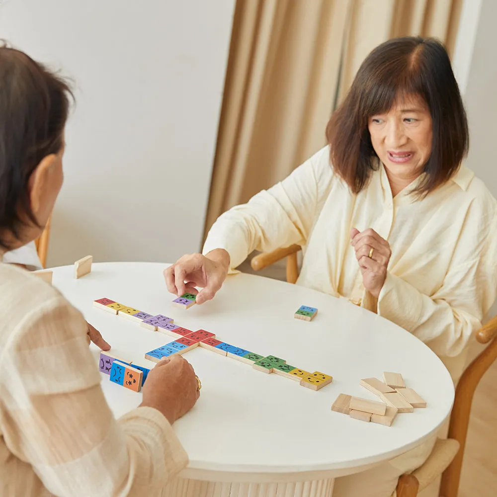 Eco-Friendly Wooden Emotion Dominoes