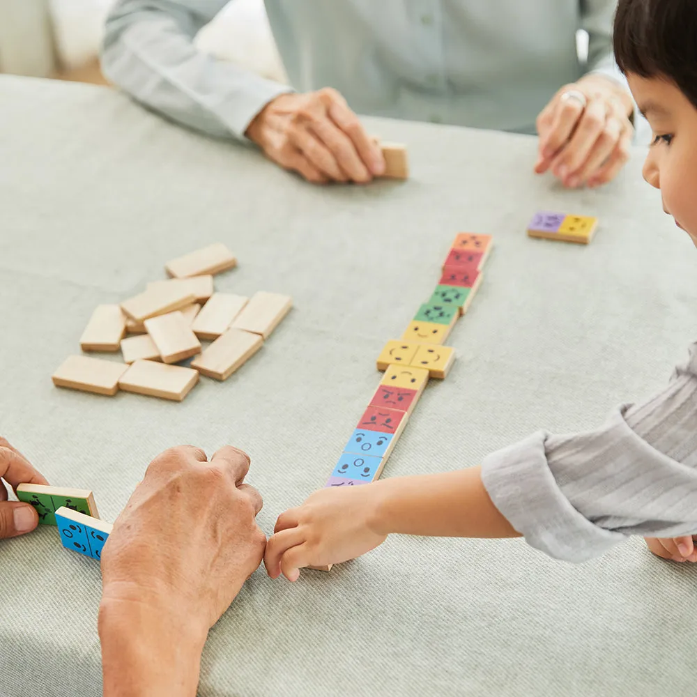 Eco-Friendly Wooden Emotion Dominoes