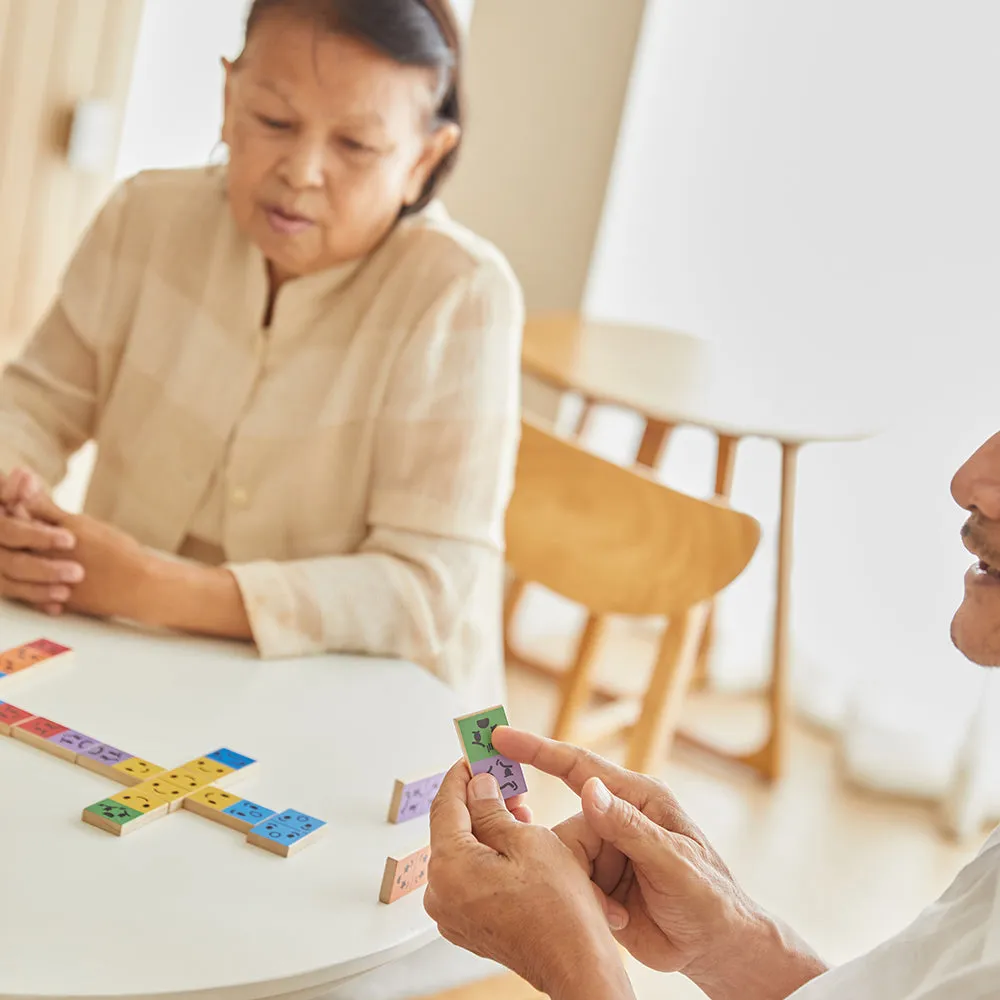 Eco-Friendly Wooden Emotion Dominoes