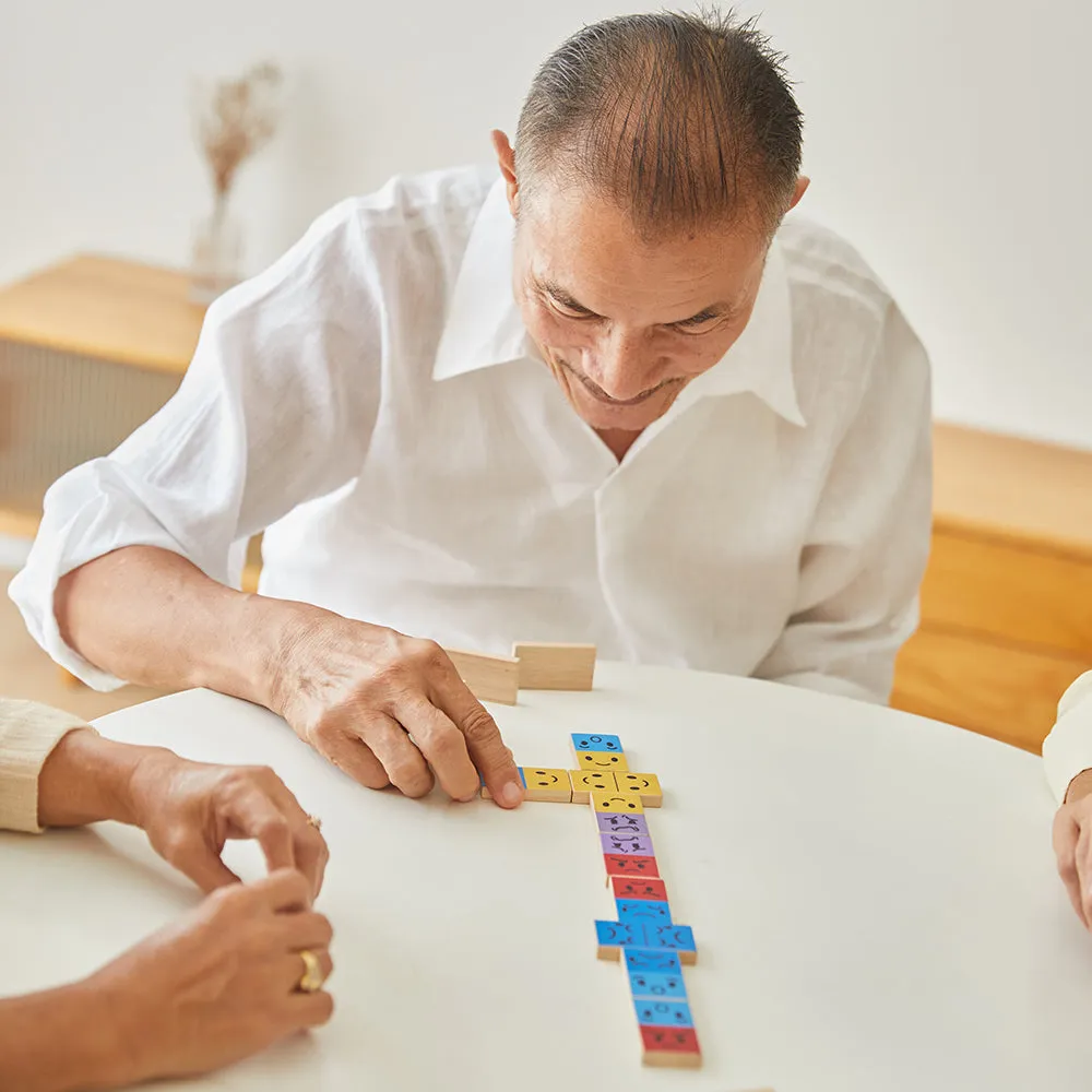 Eco-Friendly Wooden Emotion Dominoes