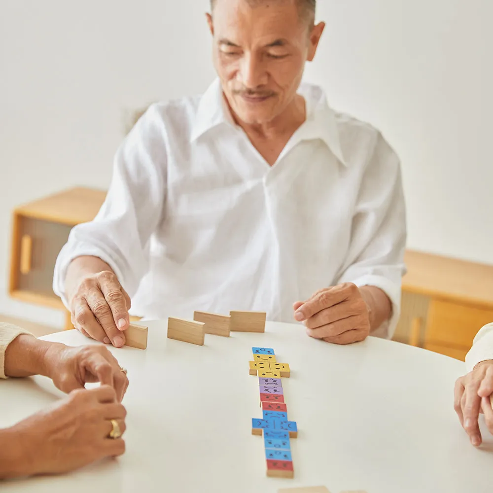 Eco-Friendly Wooden Emotion Dominoes