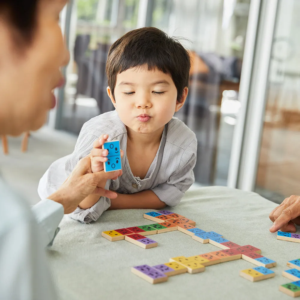 Eco-Friendly Wooden Emotion Dominoes