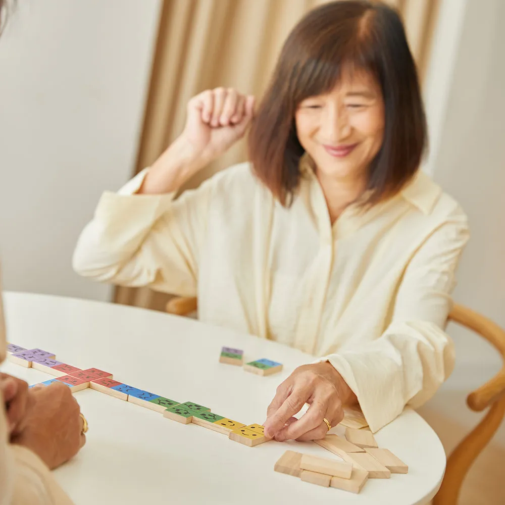 Eco-Friendly Wooden Emotion Dominoes