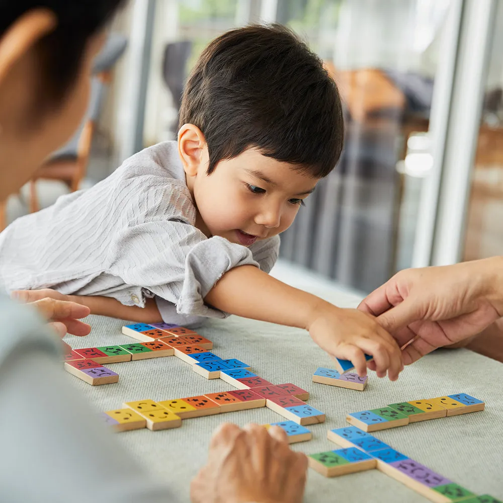 Eco-Friendly Wooden Emotion Dominoes