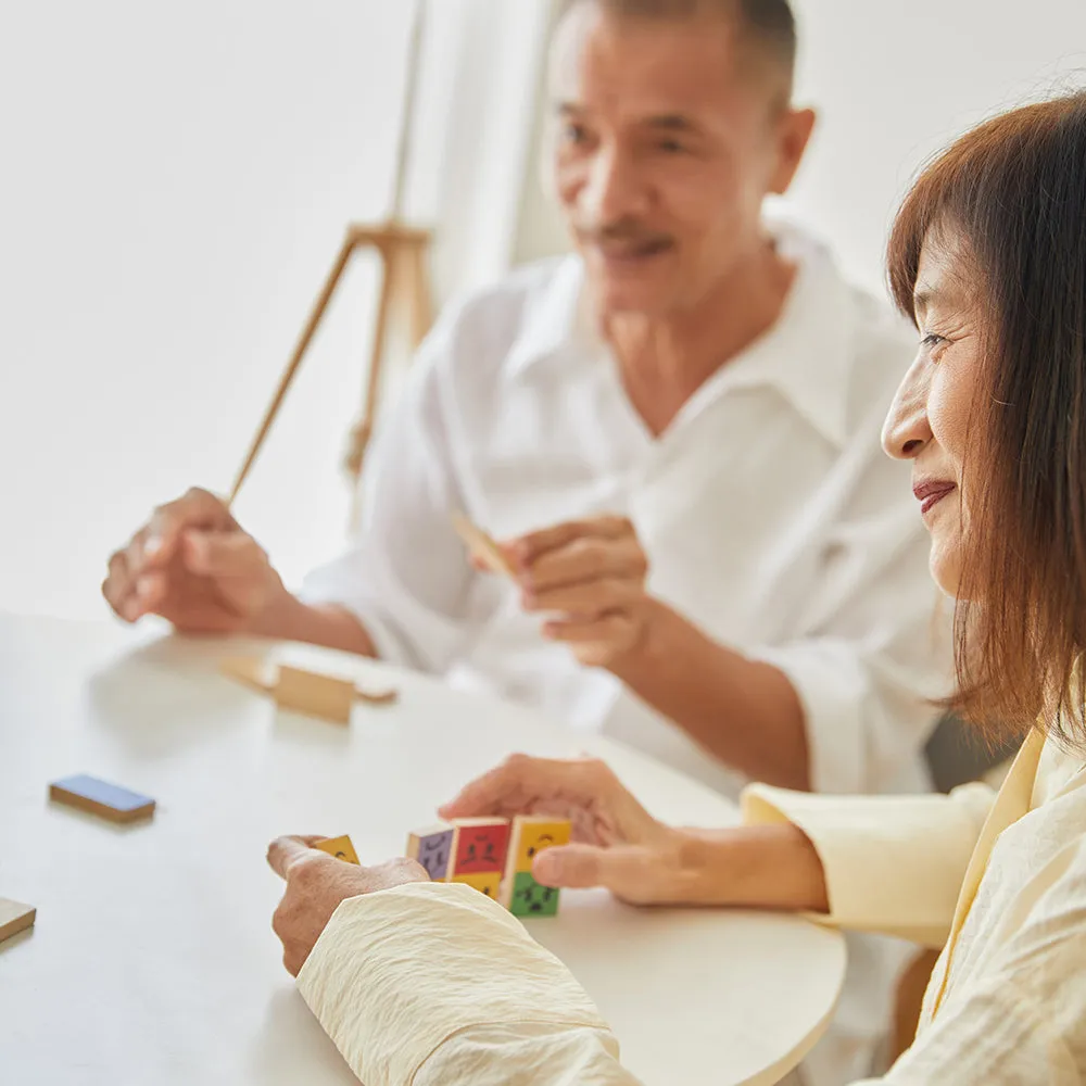 Eco-Friendly Wooden Emotion Dominoes