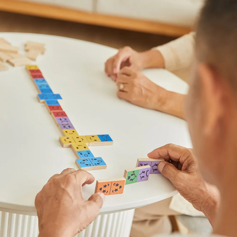 Eco-Friendly Wooden Emotion Dominoes