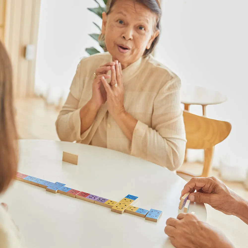 Eco-Friendly Wooden Emotion Dominoes