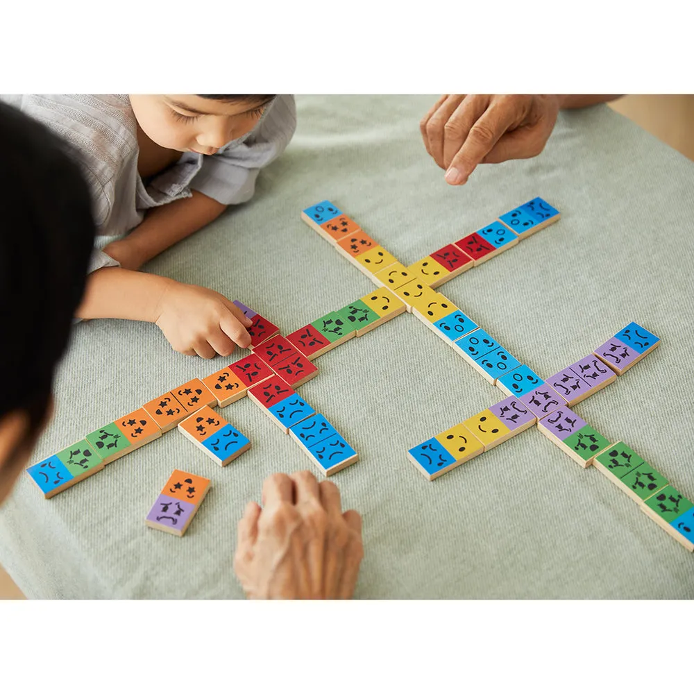 Eco-Friendly Wooden Emotion Dominoes