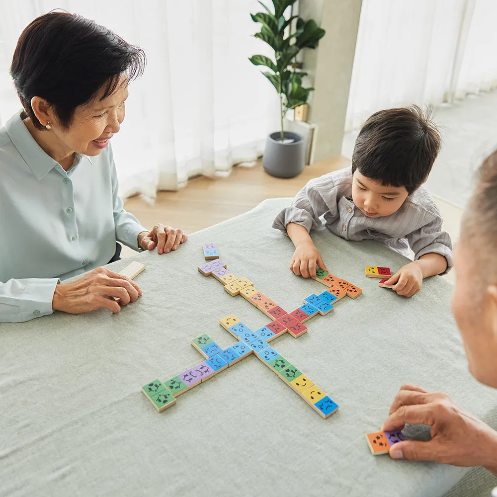 Eco-Friendly Wooden Emotion Dominoes