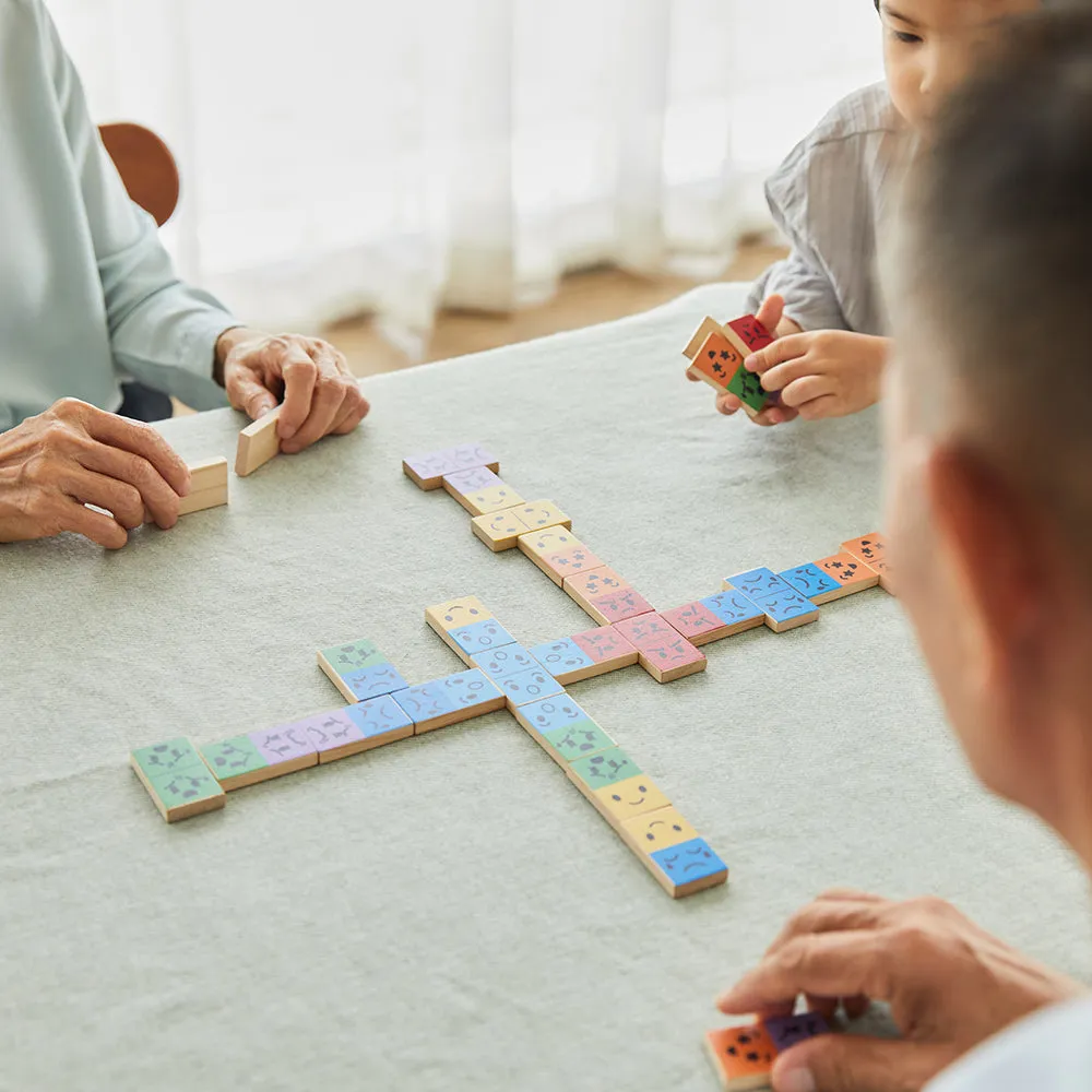 Eco-Friendly Wooden Emotion Dominoes