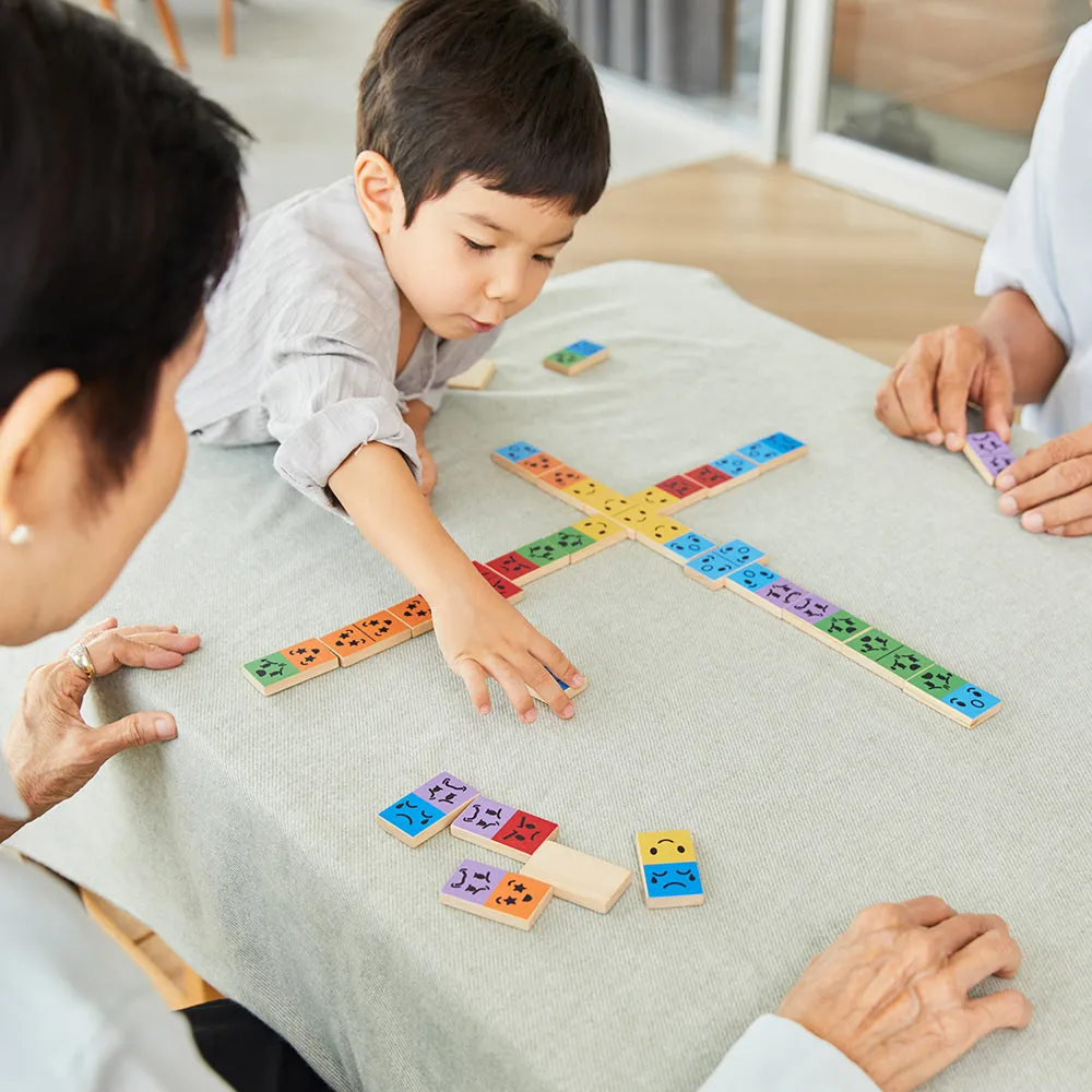 Eco-Friendly Wooden Emotion Dominoes