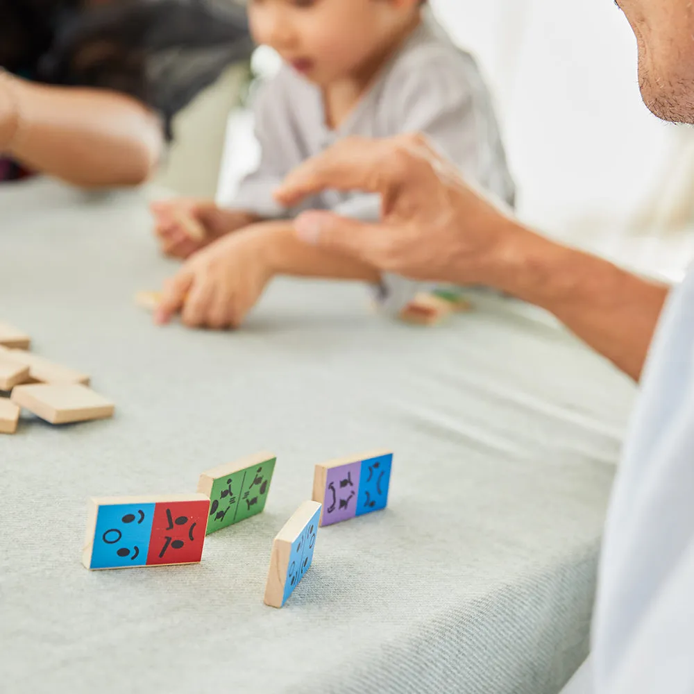 Eco-Friendly Wooden Emotion Dominoes