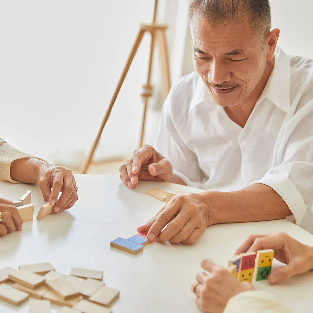 Eco-Friendly Wooden Emotion Dominoes