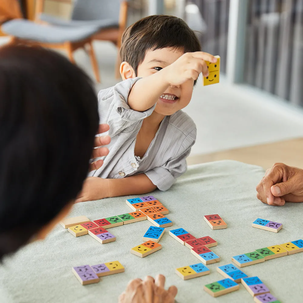 Eco-Friendly Wooden Emotion Dominoes