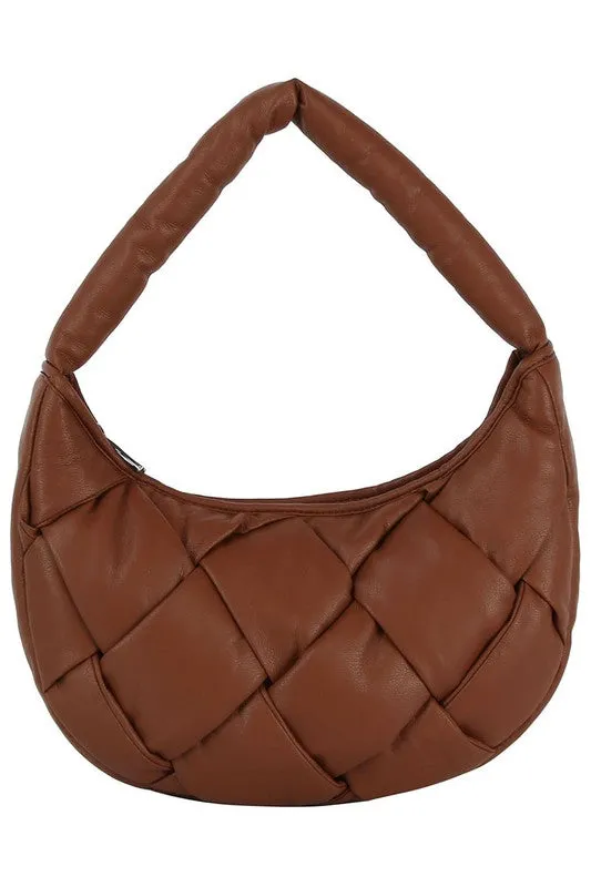 ecostitch Puffy Woven Hobo Shoulder Bag