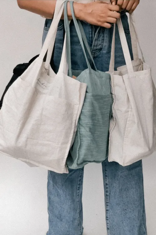 Ekatra Eco Friendly Cream Premimum Linen Tote Bags