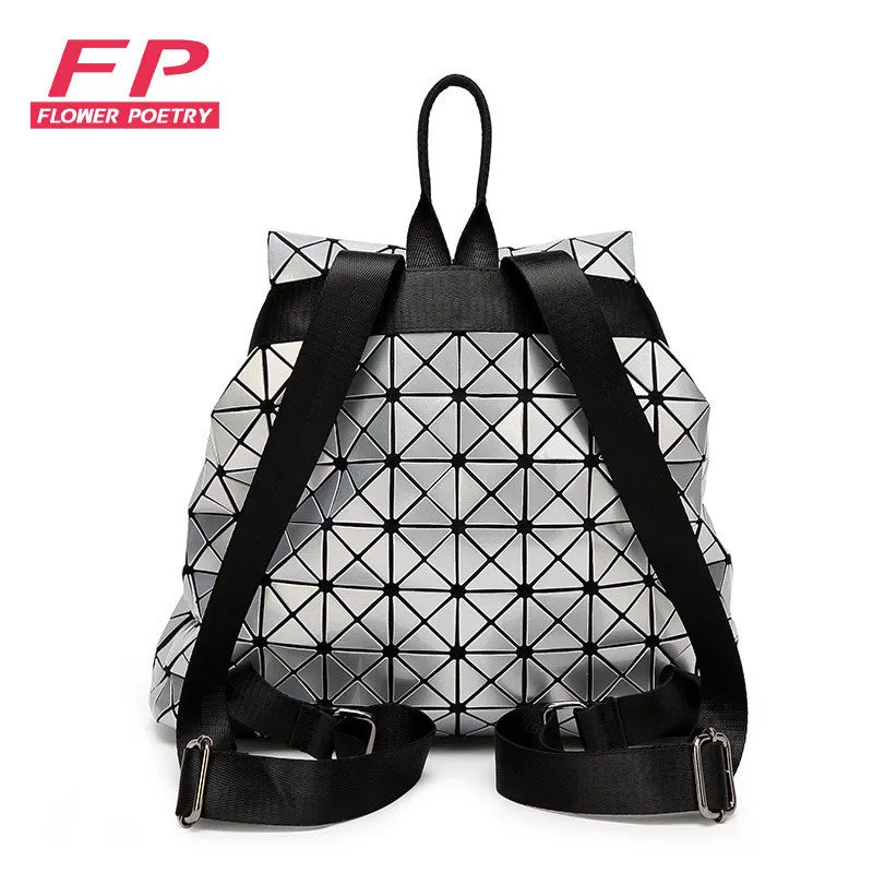 Fashion Women Drawstring Backpack Diamond Lattice Geometry Quilted Ladies Backpack Sac Bag For Teenage girl Bao Bao School Bags