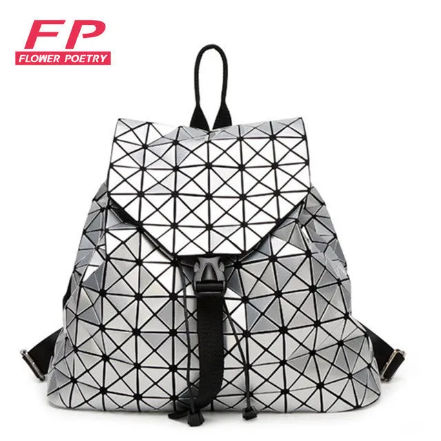 Fashion Women Drawstring Backpack Diamond Lattice Geometry Quilted Ladies Backpack Sac Bag For Teenage girl Bao Bao School Bags