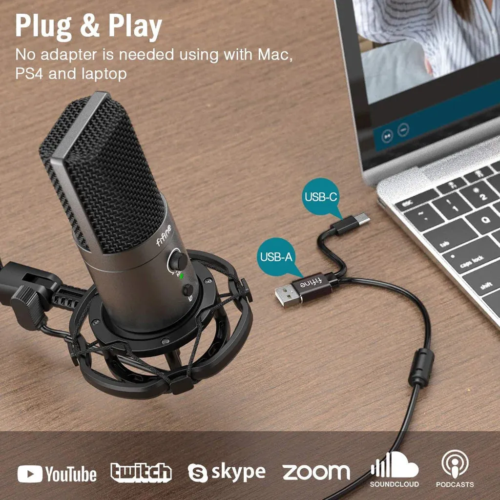 Fifine x DELE T683 USB Microphone Bundle