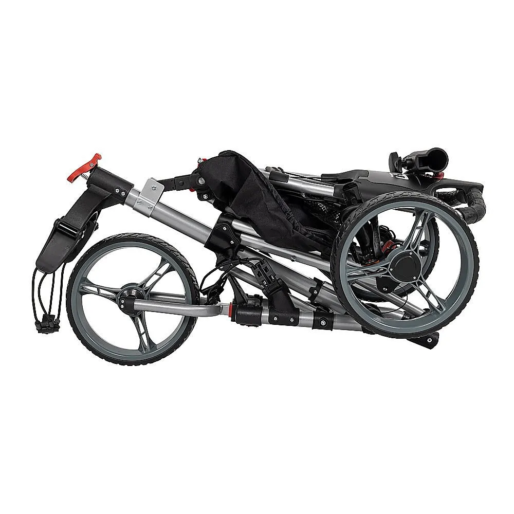 Foldable 3-Wheel Golf Club Trolley with Storage and Brakes