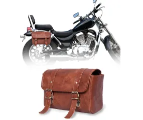 Genuine Leather Handmade Motorcycle Side Bag Carrier for All Bike