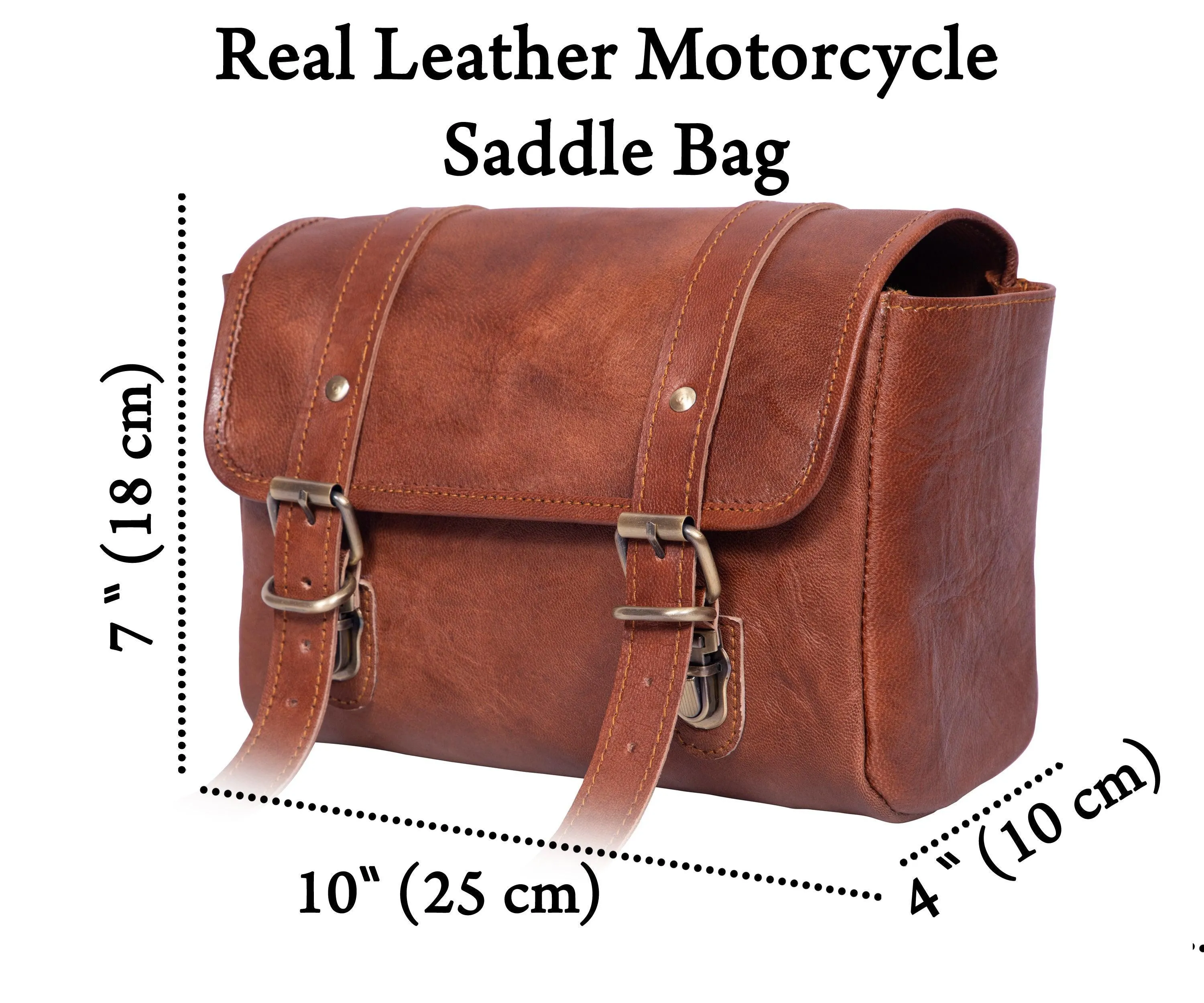 Genuine Leather Handmade Motorcycle Side Bag Carrier for All Bike