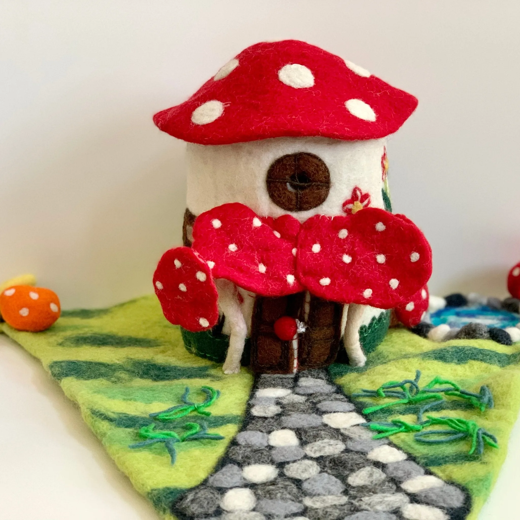 Handmade Felted Mushroom Fairy House